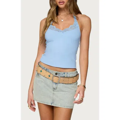 EDIKTED EDIKTED JORDIE LACE TRIM HALTER TOP