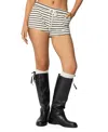 Edikted Jordyn Striped Drawstring Shorts In White