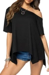 Edikted Josy One-shoulder Handkerchief Hem Knit Top