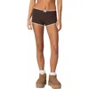 Edikted Juliana Polka Dot Rib Shorts In Brown