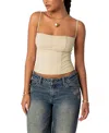Edikted Juno Corset Crop Camisole In Beige