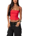 Edikted Juno Corset Crop Camisole In Red
