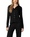 Edikted Justina Lounge Button-up Top In Black