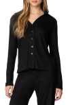 Edikted Justina Lounge Button-up Top In Black