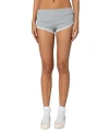 Edikted Kadence Ruched Lace Trim Shorts In Gray Melange