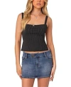 Edikted Kaia Polka Dot Tie Back Top In Black
