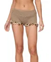 Edikted Kairi Beaded Open Knit Shorts