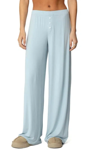 Edikted Kait Low Rise Wide Leg Pants In Light-blue