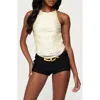 Edikted Kalana Fringe Open Back Camisole In White