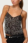 Edikted Kaleesy Beaded Camisole In Black