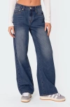 Edikted Karie Relaxed Jeans In Dark-blue
