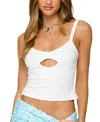 Edikted Karin Cut Out Ribbed Tank Top In White