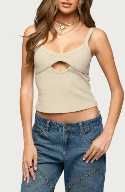 Edikted Karin Cutout Crop Tank In Gray