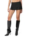Edikted Karine Low Rise Pinstripe Pleated Miniskort In Black