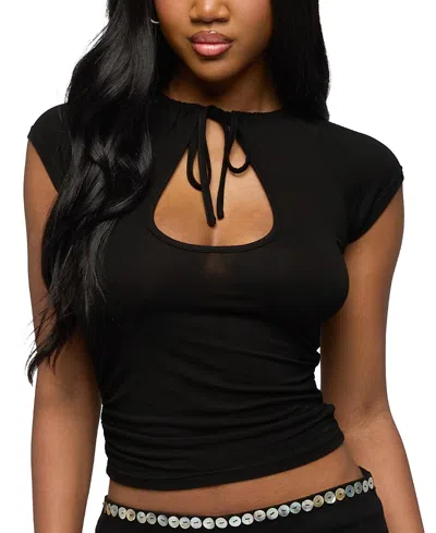 Edikted Karlah Keyhole Cutout Top In Black