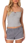 Edikted Karlee Rib Tank Top In Gray-melange