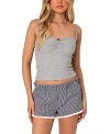 Edikted Karlee Rib Tank Top In Gray Melange