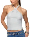 Edikted Katalya Glitter Halter Top In Gray