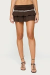 Edikted Katarina Low Rise Tiered Ruffle Miniskirt In Blue