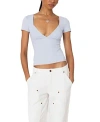 Edikted Katia V Neck Top In Light Blue