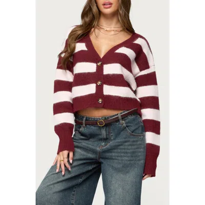 EDIKTED EDIKTED KAZ STRIPE V-NECK CARDIGAN