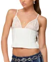 Edikted Keesha Lacey Boned Crop Camisole In White