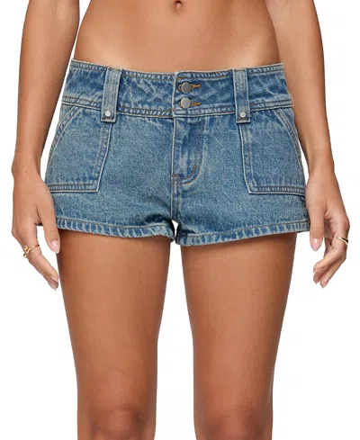 EDIKTED KEINAN LOW RISE DENIM SHORTS