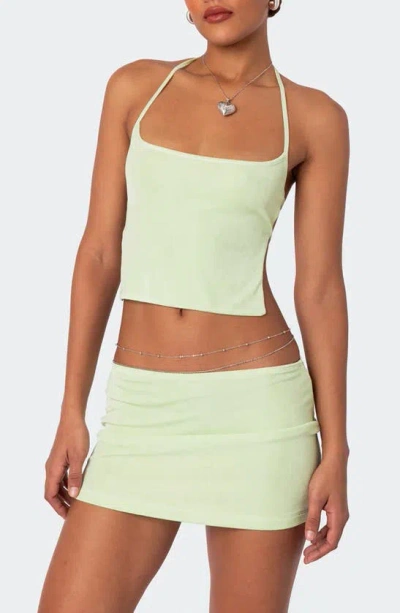 Edikted Keke Tie Back Halter Top In Sage