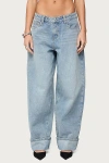Edikted Kella Low Rise Extra Oversize Jeans In Blue