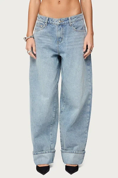 Edikted Kella Low Rise Extra Oversize Jeans In Multi