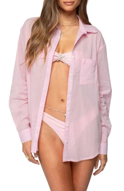 EDIKTED EDIKTED KELLEN OVERSIZE COTTON BUTTON-UP SHIRT