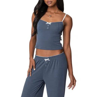 Edikted Kelo Pointelle Camisole In Navy