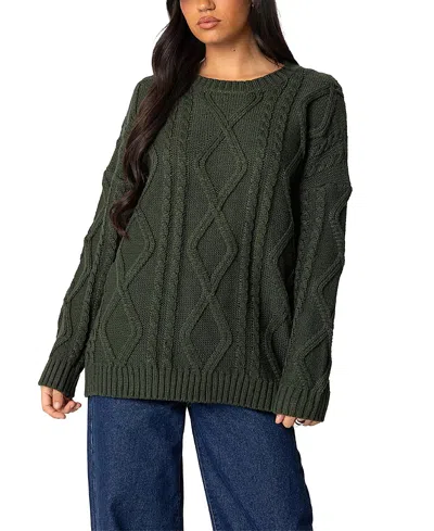 EDIKTED KENNEDY OVERSIZED CABLE KNIT SWEATER