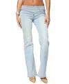 Edikted Kenza Belted Low Rise Flared Jeans In Multi
