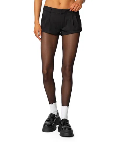 Edikted Kera Tailored Micro Shorts In Black