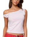 Edikted Keryn Striped Asymmetric Top In Multi