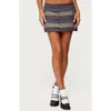 Edikted Kezi Mixed Pattern Miniskirt In Gray