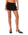 Edikted Khai Pleated Stretch Cotton Miniskort In Black