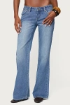 Edikted Kiarah Low Rise Flare Jeans In Blue