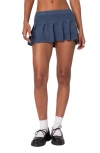Edikted Kiera Pleated Knit Mini Skirt In Navy
