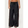 Edikted Kieran Stripe Nylon Track Pants In Black