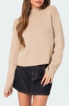 Edikted Women's Kimberly Mock Neck Sweater In Beige