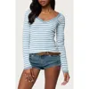 Edikted Kimi Stripe Long Sleeve Top In Multi