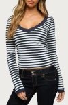 Edikted Kimi Stripe Long Sleeve Top In Multi