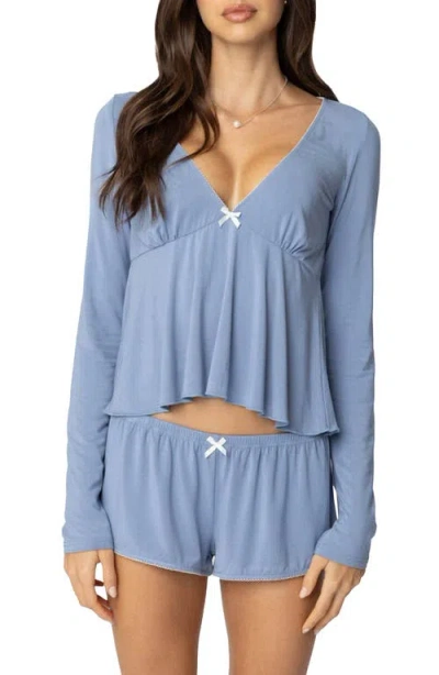 Edikted Kimia Babydoll Top In Blue