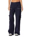 Edikted Kimmie Wide Leg Cargo Pants In Navy