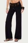 Edikted Kirsty Crochet Waist Drawstring Pants In Black