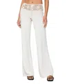 Edikted Kirsty Crochet Waist Knit Pants In White