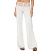 Edikted Kirsty Crochet Waist Knit Pants In White