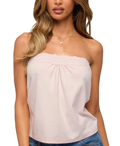 Edikted Kittey Lacey Strapless Top In Gold